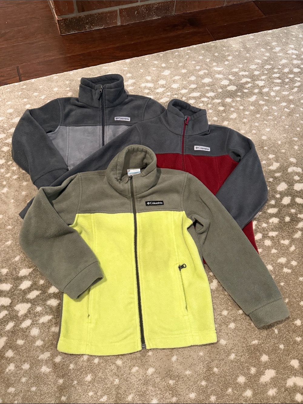 Bundle (3) Columbia Kids Fleece Zip Jackets. Size XS 6/7